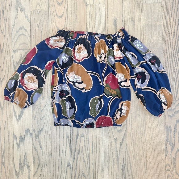 Philosophy Women’s Off The Shoulder Floral Long Sleeve Blouse Size Large - Picture 1 of 14